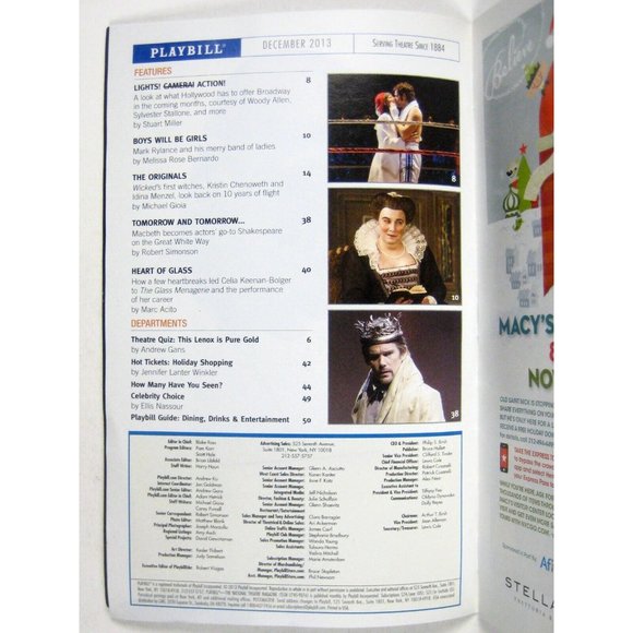 Glass Menagerie Playbill December 2013 Cherry Jones Zachary Quinto Keenan NYC - Picture 2 of 6